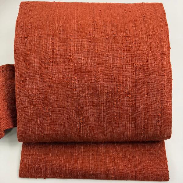 名古屋帯 逸品 浦野理一 経節紬 赤茶 正絹 中古 : リユースセレクト