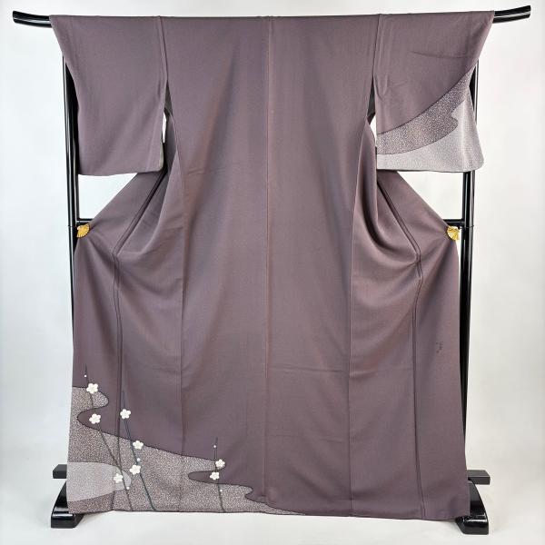 付け下げ単品〜粋〜ブラウンとグレーのコンビ〜袷。 付け下げ単品〜粋〜ブラウンとグレーのコンビ〜袷。