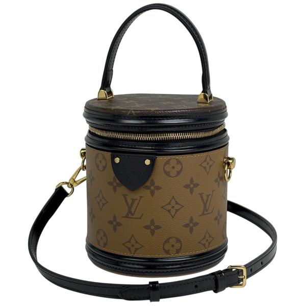 【在庫処分】LOUIS VUITTON ルイヴィトン 2WAY モノグラムリバース カンヌ バニティバッグ ハンドバッグ 肩掛け 斜め掛け ショルダーバッグ 鞄 かばん M43986    ブラウン 茶 ブラック 黒 ゴールド金具 レディース【中古品】 LOUIS VUITTON（ルイ・ヴィトン） カンヌ 2WAY ショルダーバッグ