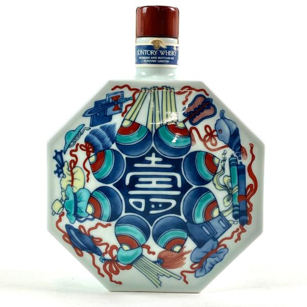 東京都内限定お届け サントリー SUNTORY 有田焼 色絵壽字宝尽文八角瓶