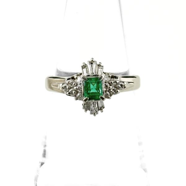 13号エメラルド&ダイヤのプラチナリング 楽天市場】プラチナ900/K18コンビ 天然エメラルド&ダイヤモンド リング