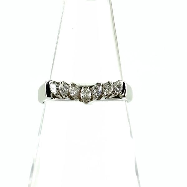 Pt 850 メレダイヤ 一粒ダイヤ リング11号 メレダイヤ デザインリング 11号 Pt850