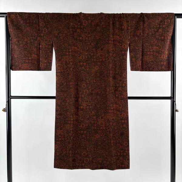 C*A様 ✴️No.56《CANVEDAさま専用》リス　裄丈たっぷり　和装コート 美品 道行 身丈123cm 裄丈66cm M 和装コート 千代田衿 草花 幾何学模様