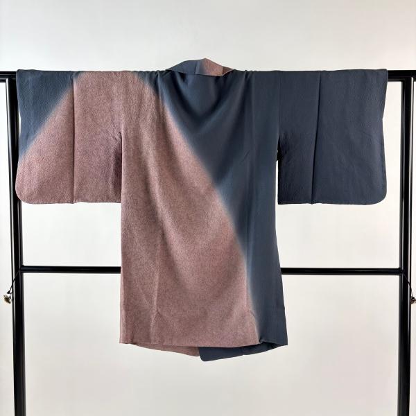 道行 身丈93cm 裄丈64.5cm M 三本賢 和装コート 被布衿 幾何学模様