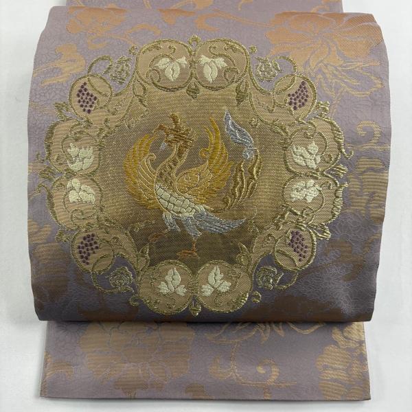 最終処分！山口美術品織物。紫色 金色いなほ刺繍 袋帯 最終処分！山口美術品織物。紫色 金色いなほ刺繍 袋帯 最終処分！山口