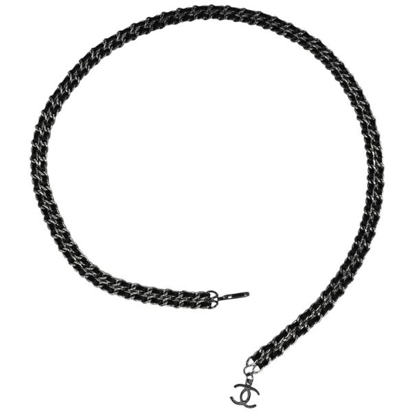 BINI CHANEL小田急新宿店購入 シルバー✖︎黒チェーンベルト CC CHANEL - BINI様専用 CHANEL小田急新宿店購入 シルバー✖︎黒チェーン