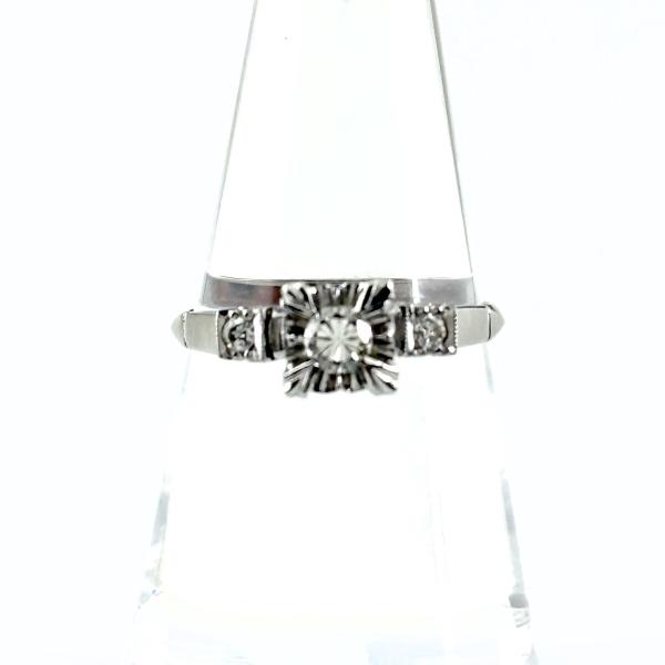 ◇最終価格◇プラチナ✳︎メレダイヤリング✴︎15石✴︎美品 メレダイヤ デザインリング プラチナ 指輪 リング 16号 Pt900