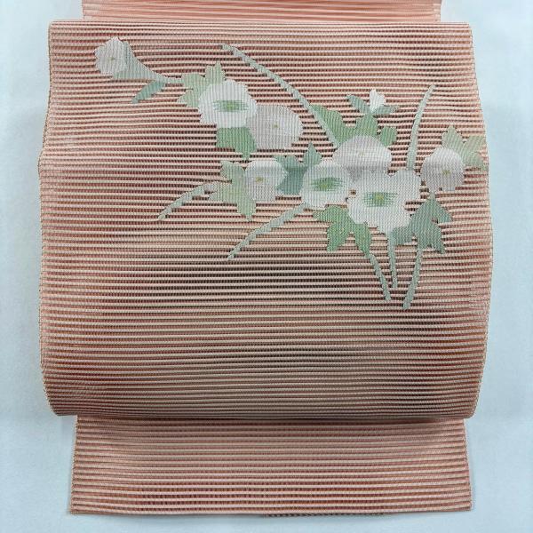 美品 名古屋帯 優品 夏帯 絽 八寸名古屋帯 松葉仕立て トンネル仕立て