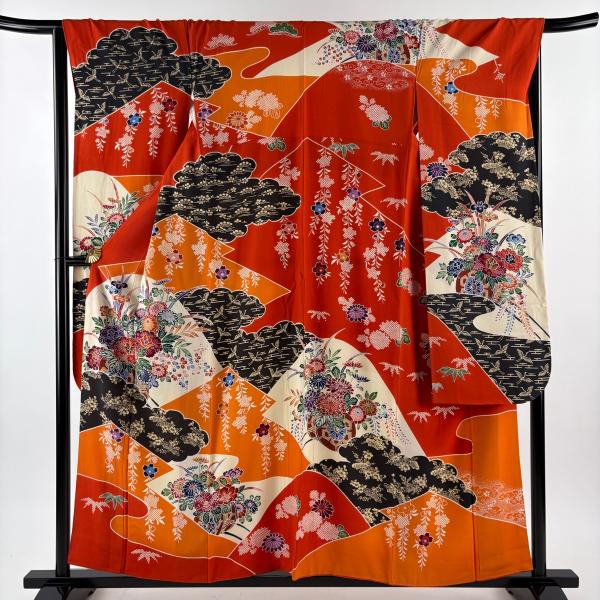 ⚫︎mk-1015 振袖　身丈165 裄丈68.5 1-7 振袖 身丈165.5cm 裄丈68.5cm 正絹 美品 秀品