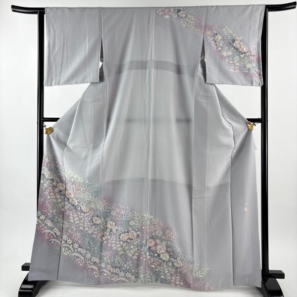 訪問着 身丈166cm 裄丈64.5cm M 袷 落款あり 辻が花柄 椿 絞り