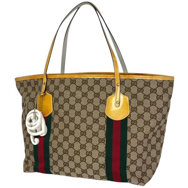 GUCCI（グッチ） GUCCI GG柄 トートバッグ シェリーライン エナメル