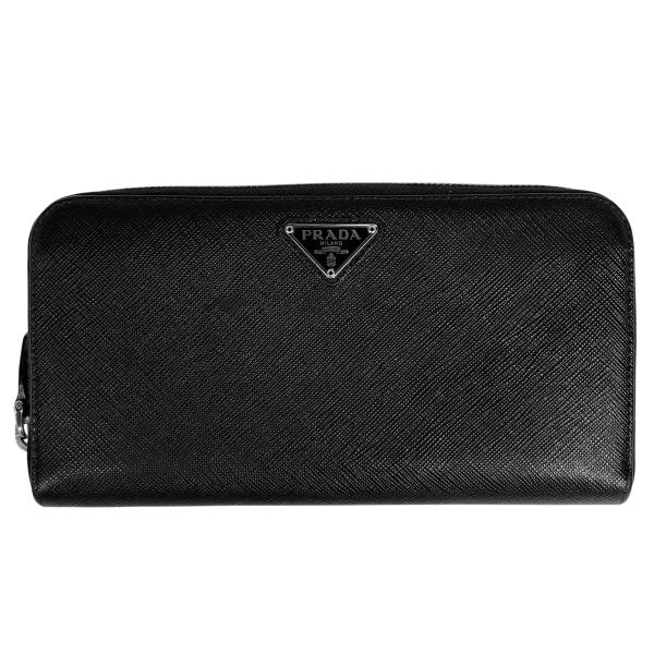 PRADA（プラダ） 長財布 ロゴプレート サフィアーノレザー ネロ