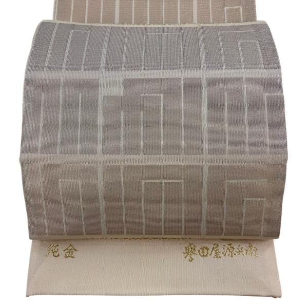 逸品かつ美品♪格調高い御室綴れ袋帯 美品 袋帯 逸品 誉田屋源兵衛 落款あり 夏帯 源氏香 金銀糸 ベージュ