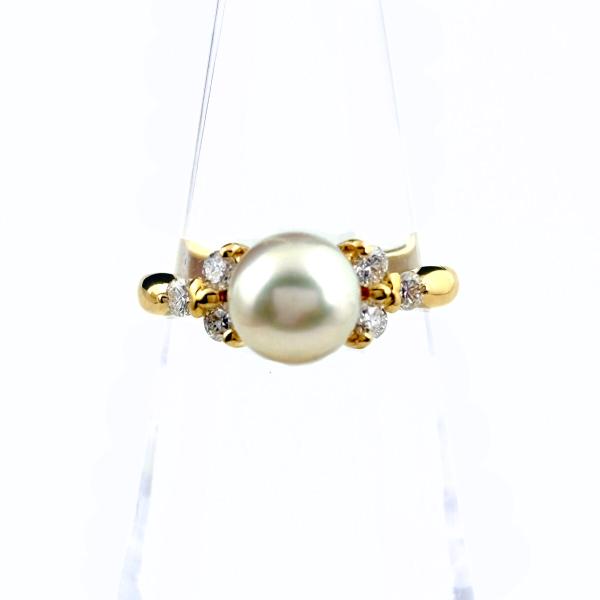 MIKIMOTO（ミキモト） パール デザインリング YG イエローゴールド