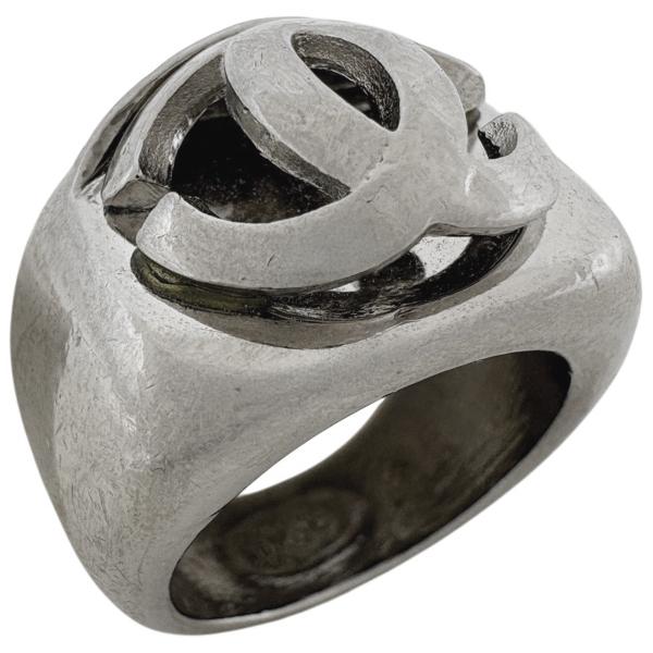 極美品 正規品 CHANEL ココマーク ホワイト× シルバーラメ リング指輪 CHANEL（シャネル） コスミック K18ホワイトゴールド セラミック