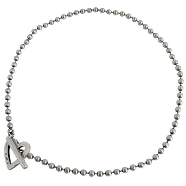 GUCCI（グッチ） ロゴ ボールチェーン ネックレス ハートモチーフ