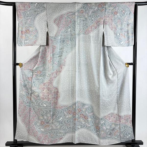 訪問着 身丈156.5cm 裄丈66cm 正絹 逸品 【中古】 訪問着 身丈156cm 裄丈65.5cm M 袷 田村哲彦 落款あり 宝尽くし 松竹梅