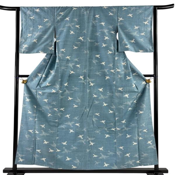 紬 身丈157.5cm 裄丈66.5cm 正絹 逸品 【中古】 紬 身丈157cm 裄丈65cm M 袷 アンサンブル 桜 亀甲 黒 正絹 優品