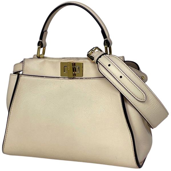フェンディ　8BN244　セレリア　ミニピーカブー　2WAYバッグ フェンディ FENDI ミニピーカブー セレリア 8BN244 ブラウン レザー