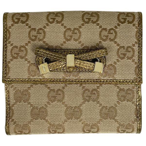 GUCCI（グッチ） プリンシー 二つ折り 財布 GG柄 リボン Wホック GG