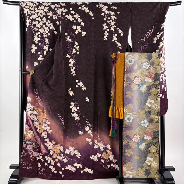 ❤️振袖　着丈174cm 袖丈69cm M〜Ｌ 袋帯　6点フルセット　正絹 美品 振袖 身丈168cm 裄丈69cm L 袷 袋帯フルセット やまと 御所車