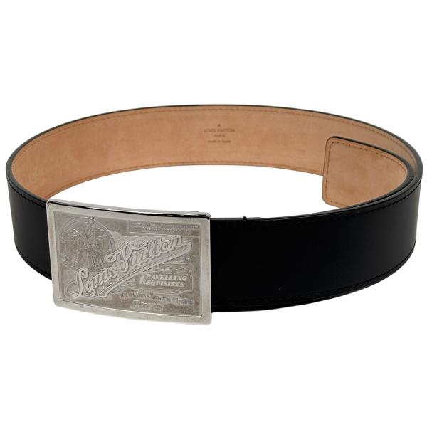 LOUIS VUITTON ルイ・ヴィトン M6812T サンチュール ジーンズ ロゴバックル レザー ベルト ブラック系【中古】 ルイ・ヴィトン(LOUIS VUITTON)ルイ・ヴィトン サンチュール ジーンズ