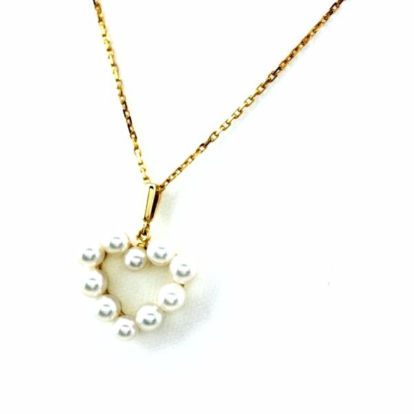MIKIMOTO（ミキモト） ハートモチーフ デザインネックレス YGイエロー
