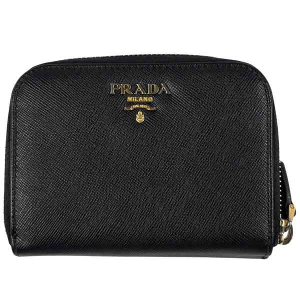 PRADA（プラダ） ロゴ 二つ折り 財布 ラウンドファスナー 二つ折り財布
