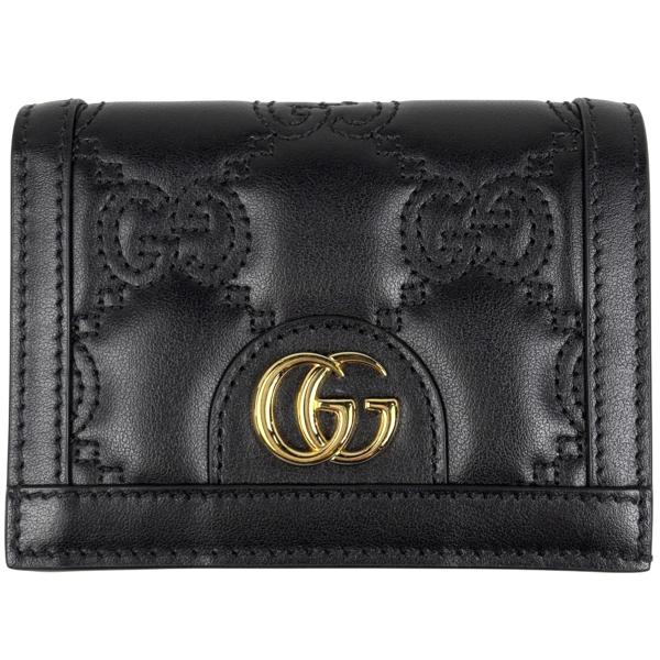 GUCCI（グッチ） マトラッセ コンパクトウォレット 723786 二つ折り財布 ブラック GUCCI（グッチ） 二つ折り財布 GG MATELASSE GGマトラッセ 723786