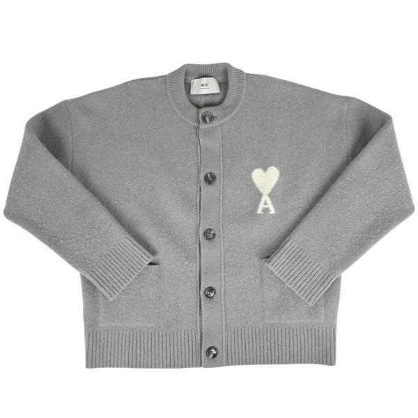 ami paris グレー ニットカーディガン ハートモチーフ 新品 男女兼用M AMI Paris Ami De Coeur カーディガン | グレー | FARFETCH JP