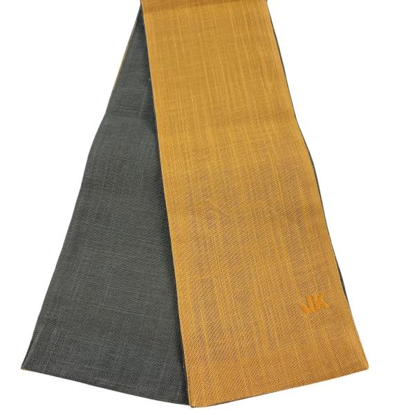 半幅帯 優品 夏帯 落款有 コシノジュンコ オレンジ 麻 中古 : リユース