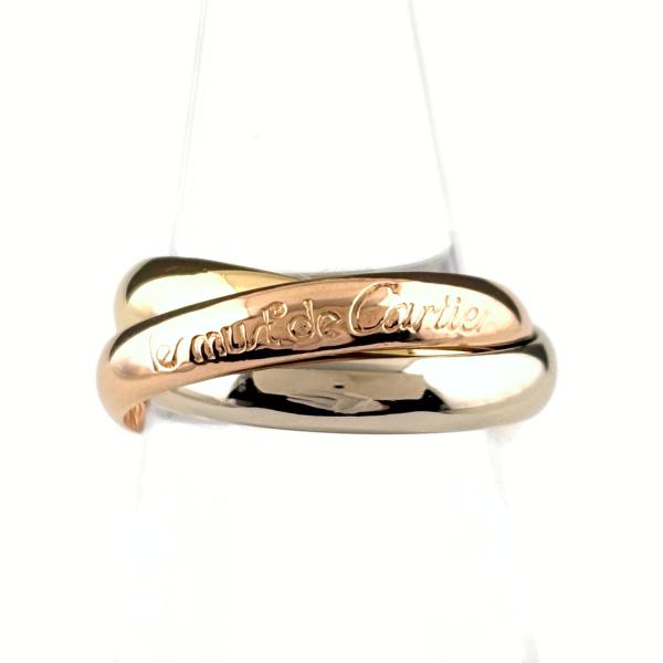 カルティエ　トリニティリング　750 YG WG PG #52 11号 Cartier（カルティエ） トリニティ リング YG イエローゴールド PG