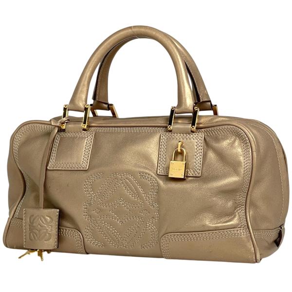 ロエベ アマソナ28 アナグラム レザー ハンドバッグ カーキゴールド LOEWE（ロエベ） アマソナ28 アナグラム ハンドバッグ レザー ゴールド