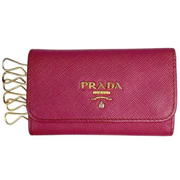 PRADA（プラダ） ロゴ 6連 キーケース サフィアーノレザー ピンク