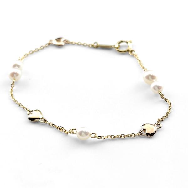 タサキ TASAKI ハートモチーフ ブレスレット YG イエローゴールド PG