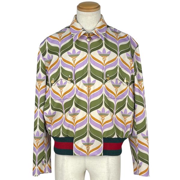 【国内正規品】新品 GUCCI× トレフォイルプリント ブルゾン44 GUCCI（グッチ） トレフォイル プリント ブルゾン adidas ジャケット