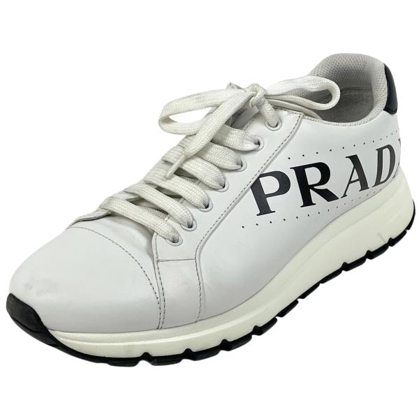 PRADA（プラダ） ロゴ スニーカー 靴 スニーカー レザー ホワイト