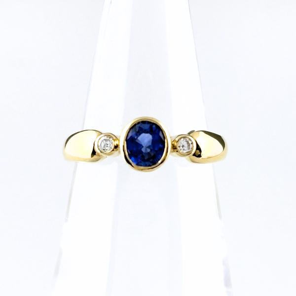 タサキ TASAKI サファイア デザインリング YG イエローゴールド