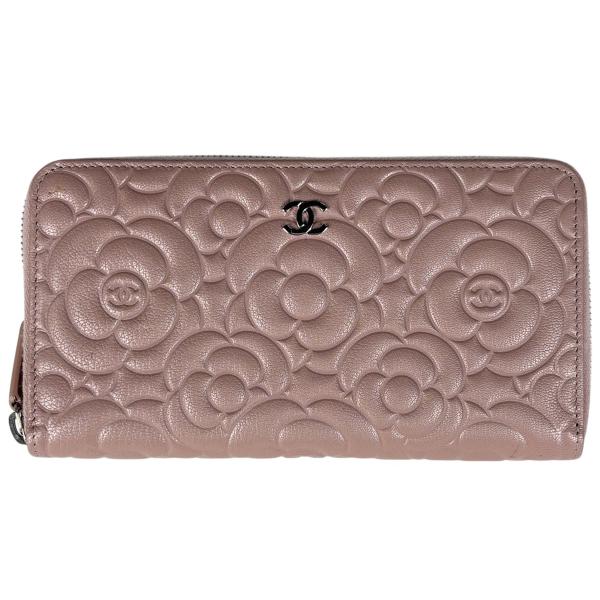 CHANEL（シャネル） カメリア ラウンドファスナー 長財布 ココマーク