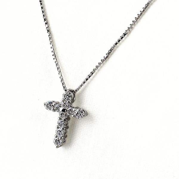 タサキ TASAKI クロスモチーフ ネックレス プラチナ ペンダント