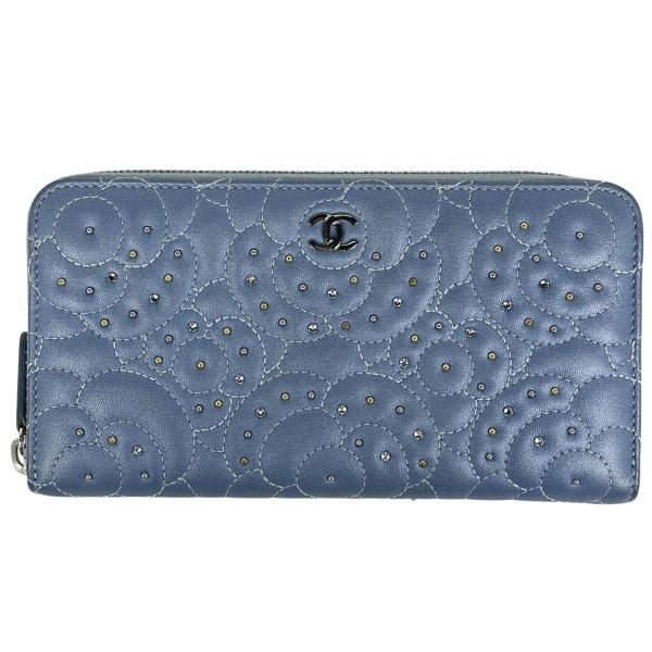 CHANEL（シャネル） カメリア ラウンドファスナー 長財布 ココマーク 