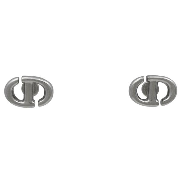 Christian Dior（クリスチャン・ディオール） ロゴ ピアス シルバー