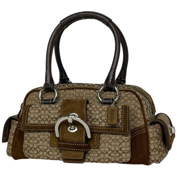 COACH（コーチ） ミニシグネチャー ハンドバッグ キャンバス ブラウン
