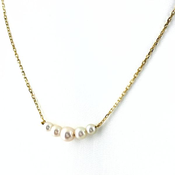 ミキモト MIKIMOTO パール YG イエローゴールド ペンダント 真珠 ネックレス K18 パール ダイヤモンド レディース 中古