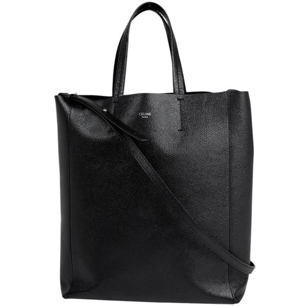 美品■セリーヌ　トートバッグ　2way　バーティカルカバ　サフィアーノレザー　黒 CELINE（セリーヌ） バーティカル カバ スモール トートバッグ 2WAY