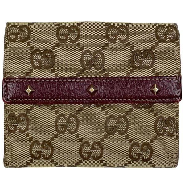 GUCCI（グッチ） GUCCI GG柄 二つ折り財布 GGキャンバス ブラウン