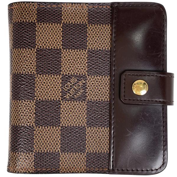 ルイヴィトン ダミエ コンパクトジップ 二つ折り財布 N61668 ブラウン LOUIS VUITTON（ルイ・ヴィトン） コンパクトジップ 二つ折り財布