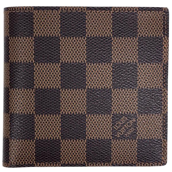 【極美品】ルイヴィトン ダミエ エベヌ ポルトフォイユ マルコ 二つ折り財布 茶 LOUIS VUITTON（ルイ・ヴィトン） ポルトフォイユ マルコ 二つ折り財布