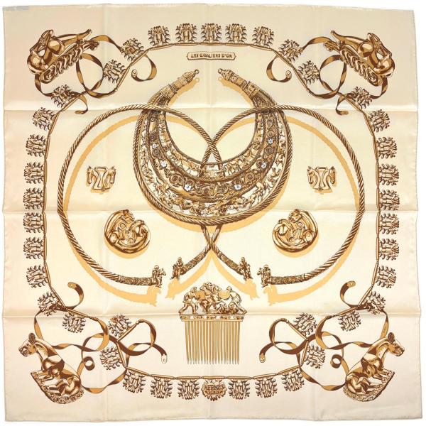 HERMES（エルメス） カレ90 LES CAVALIERS D'OR 黄金の騎士 スカーフ