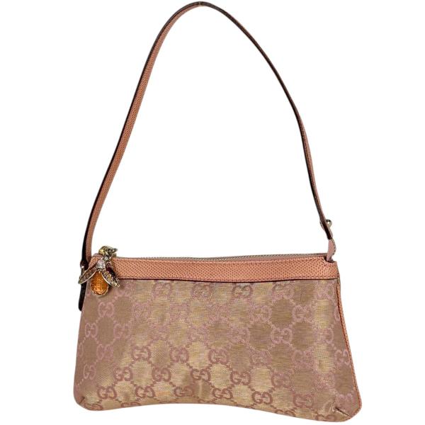 GUCCI（グッチ） アクセサリーポーチ GG柄 ビー GGキャンバス ピンク